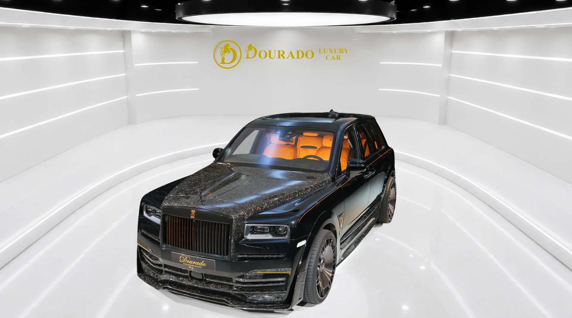 Luxury car buyers can explore the exotic Rolls Royce Cullinan by Onyx Concept | Diamond Black in Dubai.