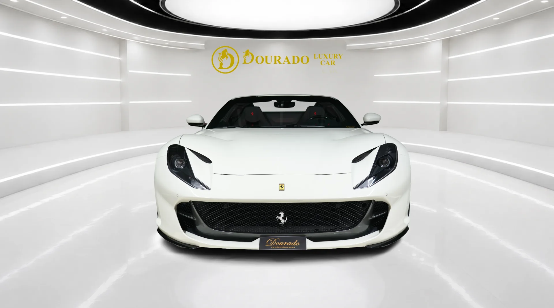 Buy a 2022 Ferrari 812 GTS featuring a sophisticated white finish and retractable hardtop design