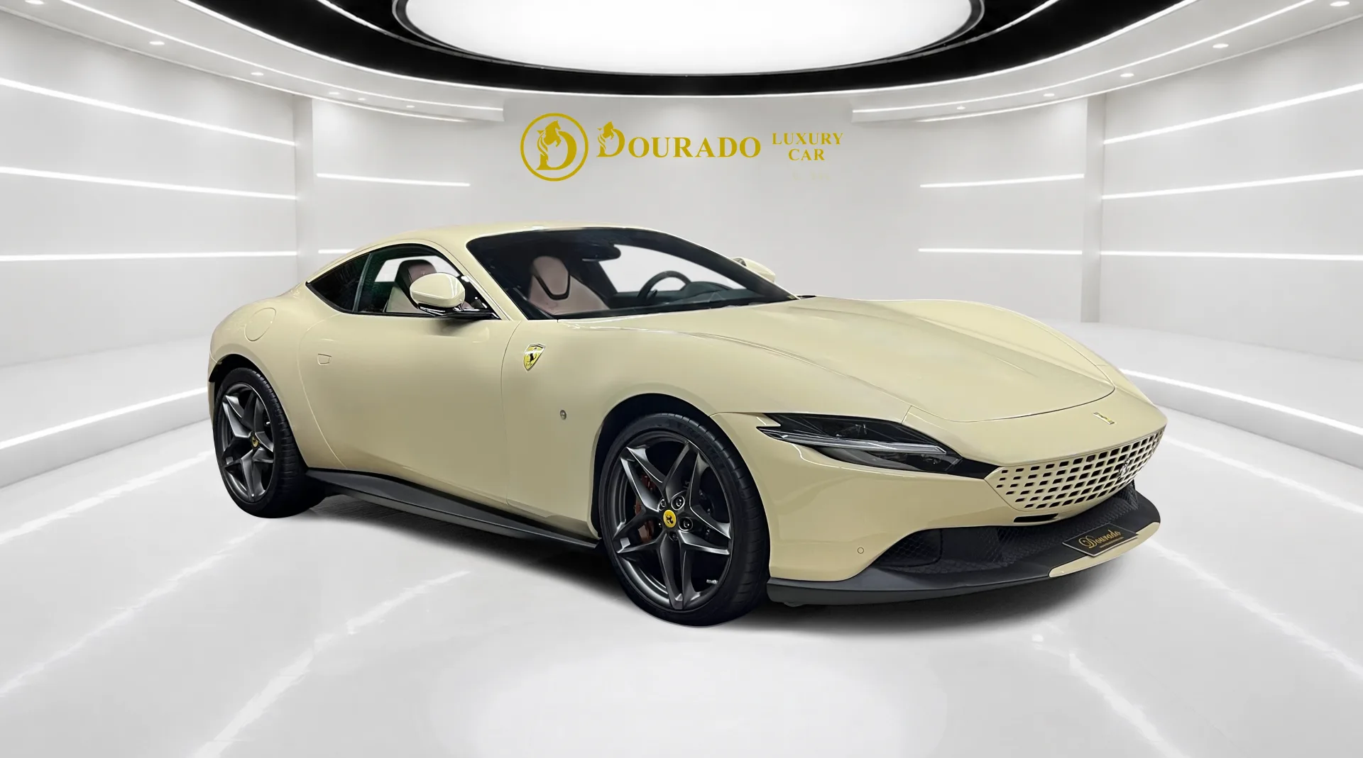 Own the 2022 Ferrari Roma in a timeless Avorio Beige finish
