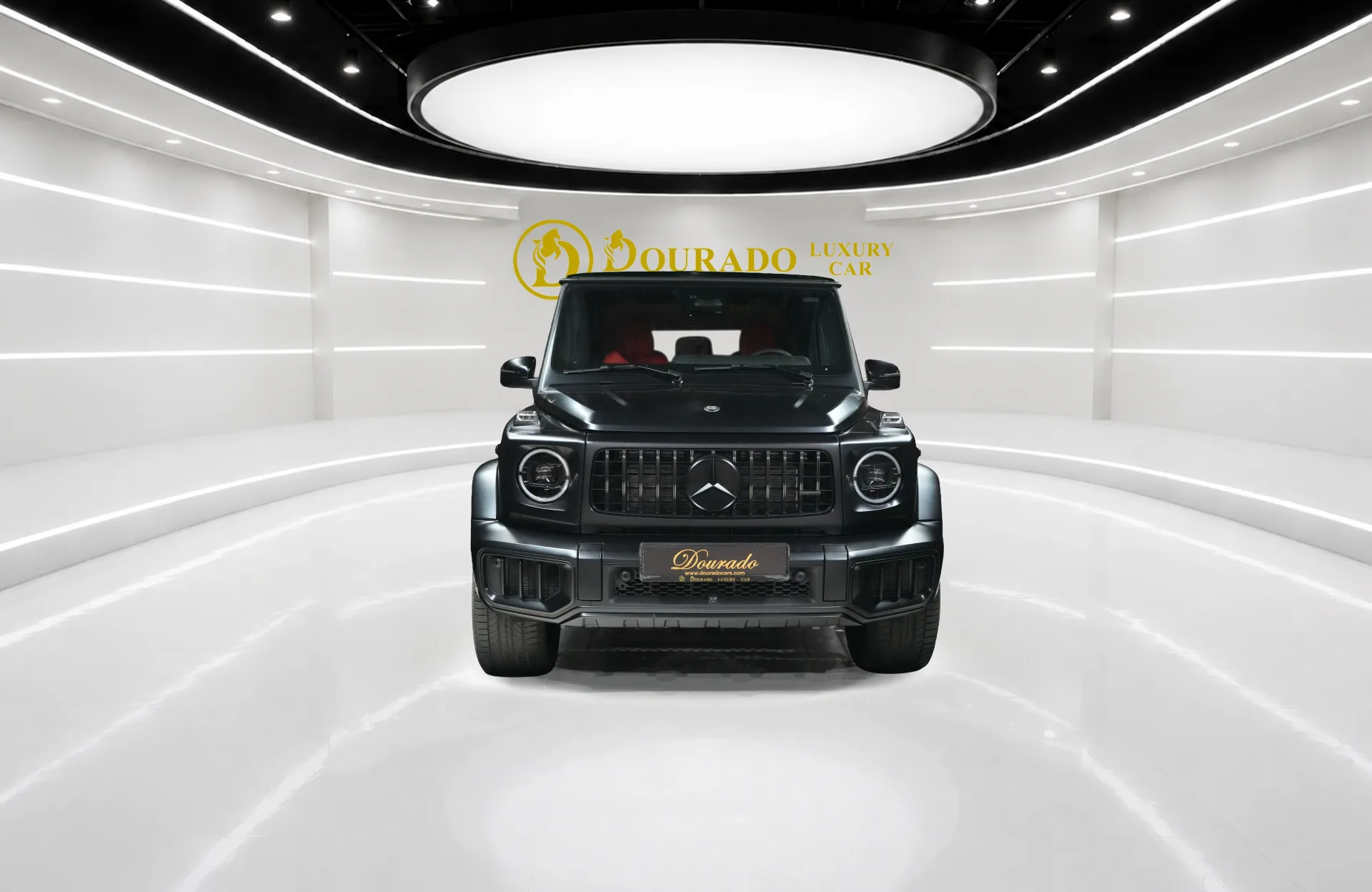 Get the Mercedes-Benz G63 AMG in Magno Black with a distinctive Red interior and powerful V8 engine.