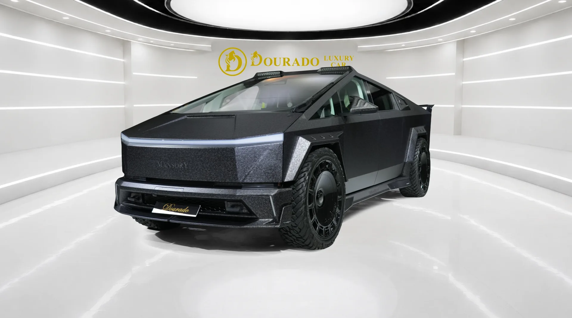 Own a Tesla-Mansory CYBERBEAST Elongation EVO with an aggressive exterior design and commanding road presence