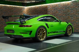 Porsche 911 GT3 RS in Green Dealership in Dubai