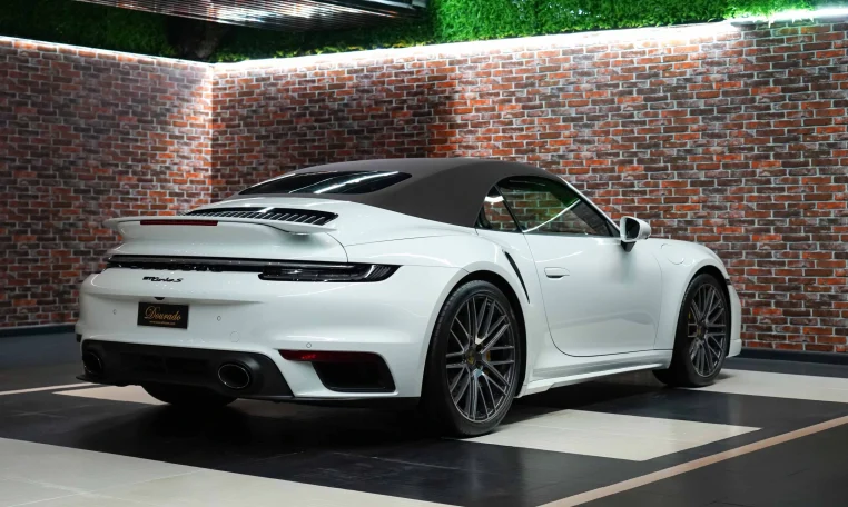Porsche 911 Turbo S Cabriolet in white for Sale in Dubai UAE