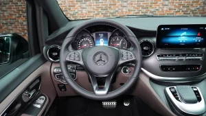 Mercedes-Benz V250 in Metalic Black Luxury Car Dealership in Dubai