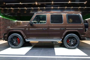 Mercedes g 63 AMG Double in Brown Luxury Car Dealership in UAE