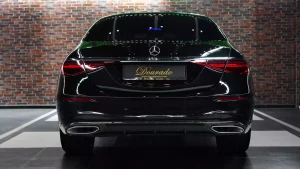 Mercedes-Benz S 580 4MATIC in Black Car Dealership in Dubai