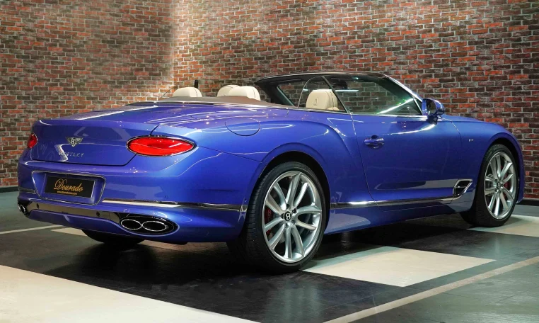 Bentley Continental GT Convertible blue Luxury Car Dubai