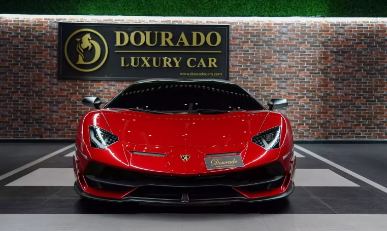 Lamborghini Aventador SVJ Roadster in Red Car for Sale in Dubai