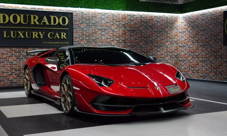 Lamborghini Aventador SVJ Roadster in Red Super Car for Sale in Dubai