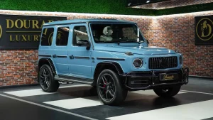 Mercedes-Benz G-Class Double Night Package in China Blue Car Dealership in UAE