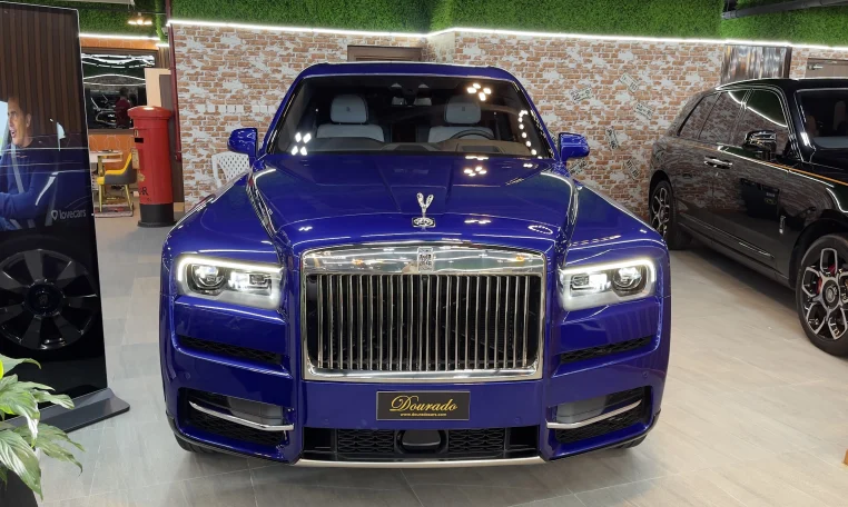 Rolls Royce Cullinan 2019 in Blue Dealership in Dubai UAE