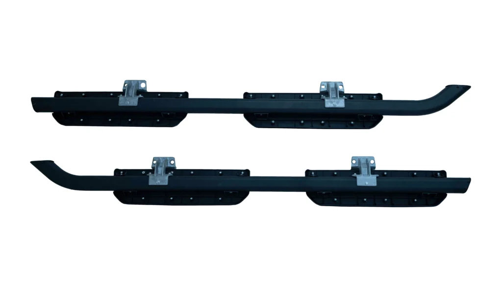 Land Rover Defender Left & Right Running Boards Side Steps Black & Blue