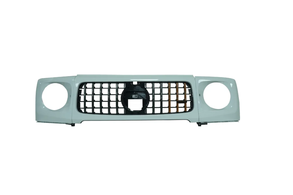 Mercedes AMG G-63 Front Grille And Headlight Covers Gloss Snow White OEM A4638887100 for sale in dubai
