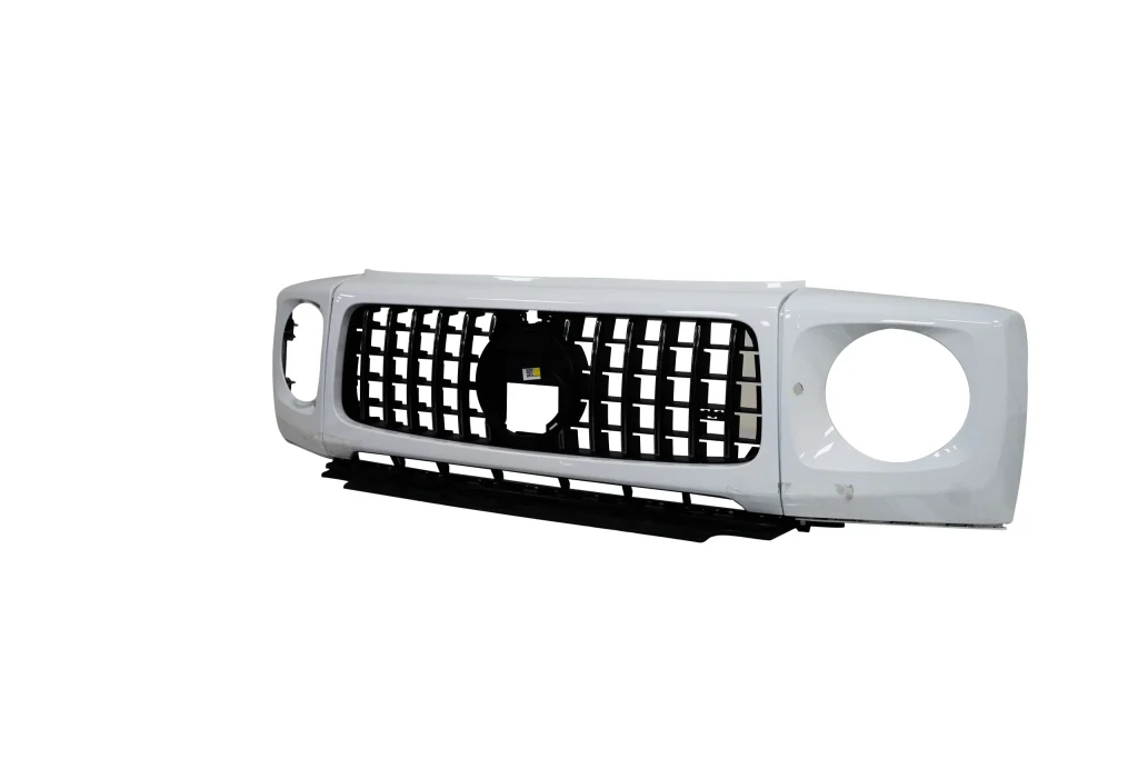 Mercedes-Benz G-63 Front Grille And Headlight Covers Gloss Snow White for sale in dubai