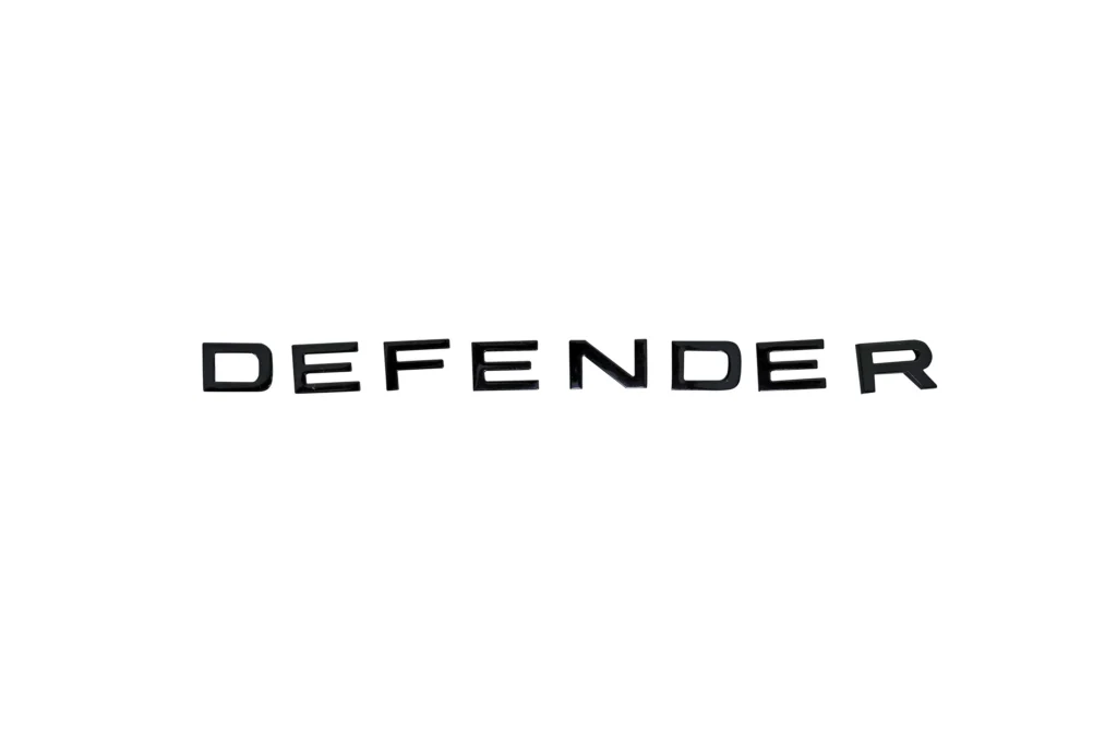Land Rover Defender Black Hood + Tail badge Letters for sale in dubai 02