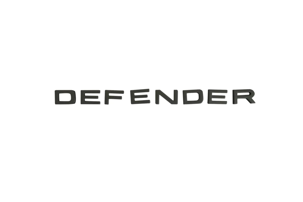Land Rover Defender Green Hood + Tail badge Letters for sale in dubai 02