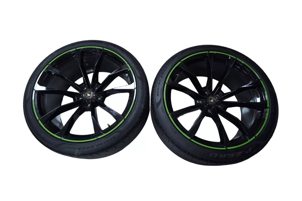 Lamborghini Urus 23 Front Rims Green Stripes with Sensors OEM 4ML601025 BA AS for sale in dubai 03