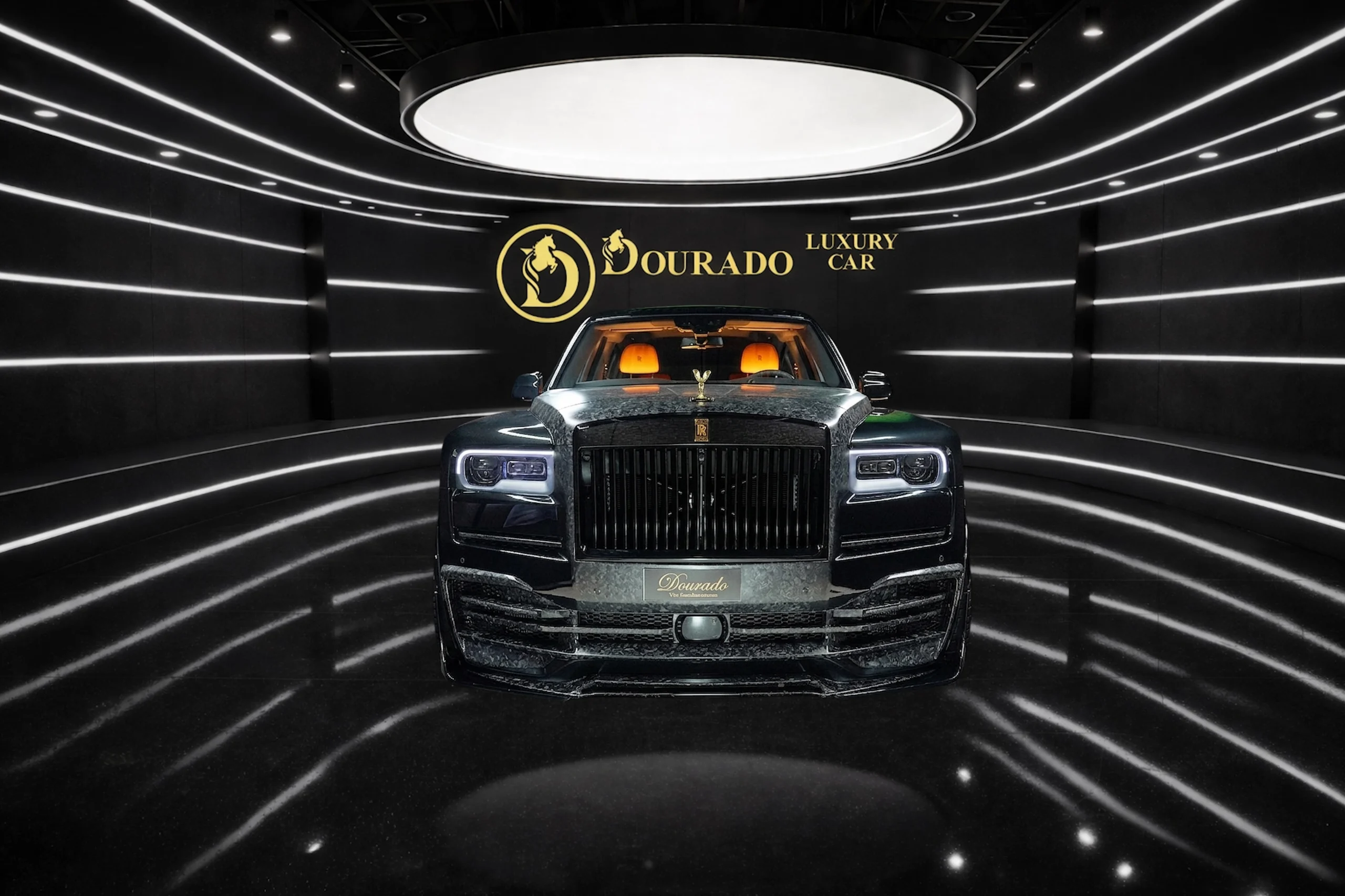 Rolls Royce Cullinan by Onyx Concept Gold Spirit of Ecstasy 3-Year Warranty and Service for sale in dubai